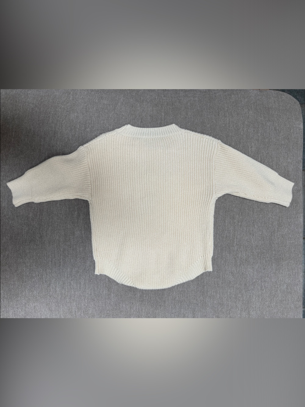 Cream Knit Sweater with Red/Brown Script and Floral Detail - Picture 2 of 5